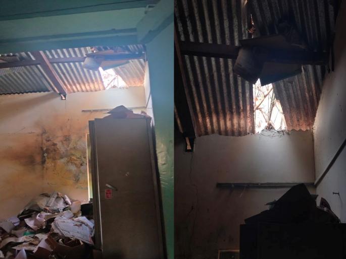 Blast in Parli Forest Circle Office; cracks in the wall an early morning incident | परळी वन परिमंडळ कार्यालयात स्फोट; भिंतीला तडे; पत्राही उडाला, पहाटेची घटना Blast in Parli Forest Circle Office; cracks in the wall an early morning incident | परळी वन परिमंडळ कार्यालयात स्फोट; भिंतीला तडे; पत्राही उडाला, पहाटेची घटना