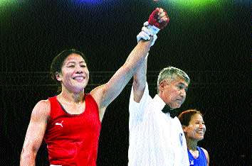 Mary Kom's winning start; Nepal's Mala Rai defeated | मेरीकोमची विजयी सुरुवात; नेपाळच्या माला रायचा पराभव Mary Kom's winning start; Nepal's Mala Rai defeated | मेरीकोमची विजयी सुरुवात; नेपाळच्या माला रायचा पराभव
