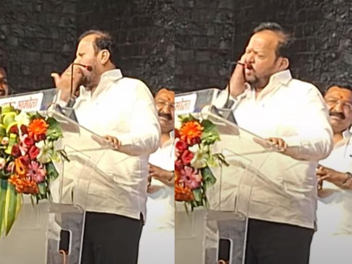 solapur shahajibapu patil slapped himself in sangola meeting guardian minister jaykumar gore accorded civic honour by all parties leaders | भर सभेत शहाजीबापूंनी स्वतःच्या तोंडात मारून घेतलं...; म्हणाले, गोष्ट काळजाला चाटून गेली...! नेमकं काय घडलं?