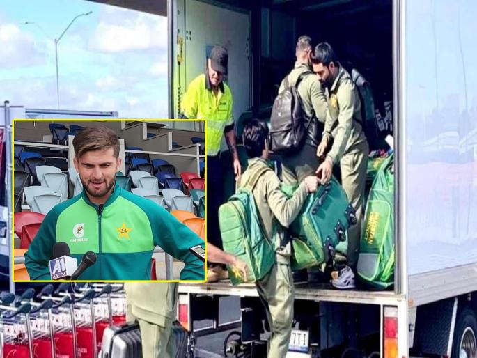 Shaheen afridi on virat pics said, We only had 30 minutes to catch our next flight that's why  pakistan cricketers loading luggage by themselves at Sydney airport | "आमच्याकडं फक्त ३० मिनिटं होती...", पाकिस्तानी खेळाडू 'कुली' अन् शाहीन आफ्रिदीचं स्पष्टीकरण