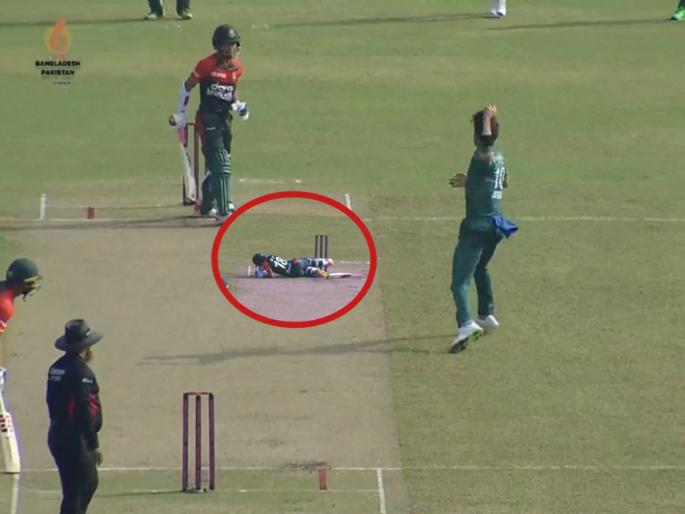 BAN vs PAK, 2nd T20I : After getting hit for a 6, Shaheen Afridi shows aggression and hits the Afif Hossain on his leg | BAN vs PAK, 2nd T20I : षटकार खेचला म्हणून शाहिन आफ्रिदीला राग आला; बांगलादेशच्या फलंदाजाला चेंडू फेकून मारला Video 