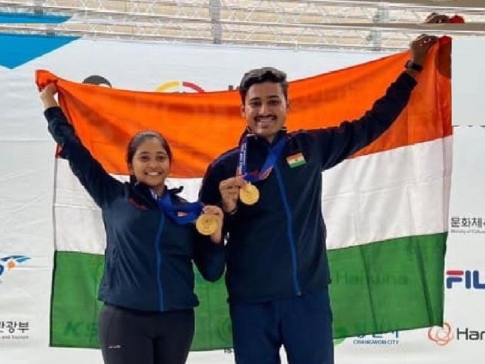 International Shooter Shahu Mane Wins Gold at World Cup Shooting Championship in Changwan Korea | कोल्हापूरच्या शाहू मानेचा कोरियात डंका, विश्व नेमबाजीत सुवर्ण पदकाला गवसणी International Shooter Shahu Mane Wins Gold at World Cup Shooting Championship in Changwan Korea | कोल्हापूरच्या शाहू मानेचा कोरियात डंका, विश्व नेमबाजीत सुवर्ण पदकाला गवसणी