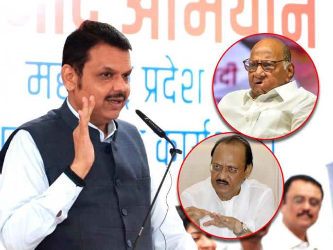 bjp dcm devendra fadnavis reaction over ncp split and sharad pawar stand | NCPला विरोधातही अन् सत्तेतही ठेवणे ही शरद पवारांची खेळी? देवेंद्र फडणवीस म्हणाले... bjp dcm devendra fadnavis reaction over ncp split and sharad pawar stand | NCPला विरोधातही अन् सत्तेतही ठेवणे ही शरद पवारांची खेळी? देवेंद्र फडणवीस म्हणाले...