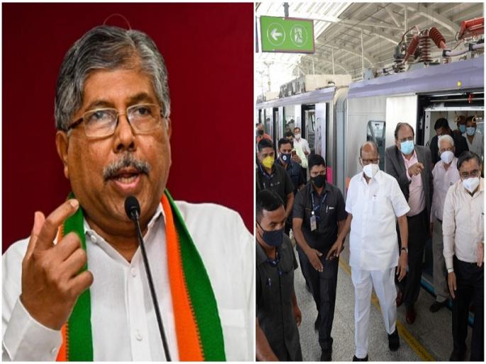chandrakant patil on sharad pawar metro ride pune pimpri chinchwad | आयत्या पिठावर रेघोट्या मारण्याचे काम जनतेला कळत नाही का? - चंद्रकांत पाटील chandrakant patil on sharad pawar metro ride pune pimpri chinchwad | आयत्या पिठावर रेघोट्या मारण्याचे काम जनतेला कळत नाही का? - चंद्रकांत पाटील