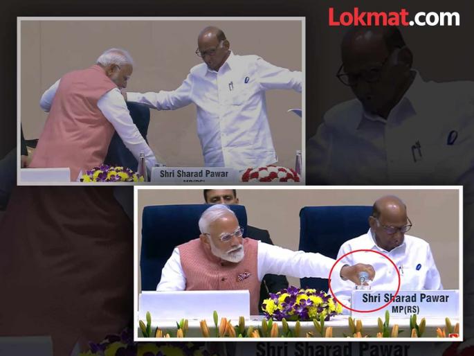 Marathi Sahitya Sammelan PM Modi became a support for Sharad Pawar and made him sit by holding the chair with his hands | VIDEO: आधी खुर्चीवर बसवले, पाण्याचा ग्लास दिला अन्...; शरद पवारांसाठी आधार बनले PM मोदी Marathi Sahitya Sammelan PM Modi became a support for Sharad Pawar and made him sit by holding the chair with his hands | VIDEO: आधी खुर्चीवर बसवले, पाण्याचा ग्लास दिला अन्...; शरद पवारांसाठी आधार बनले PM मोदी