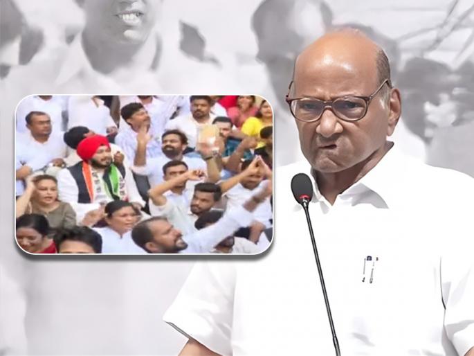 ncp party workers starts protest after sharad pawar announcement of retire from president post | “शरद पवारांनी निर्णय मागे घ्यावा”; राष्ट्रवादी काँग्रेसचे कार्यकर्त्यांचे आंदोलन, उपोषणाला बसले ncp party workers starts protest after sharad pawar announcement of retire from president post | “शरद पवारांनी निर्णय मागे घ्यावा”; राष्ट्रवादी काँग्रेसचे कार्यकर्त्यांचे आंदोलन, उपोषणाला बसले