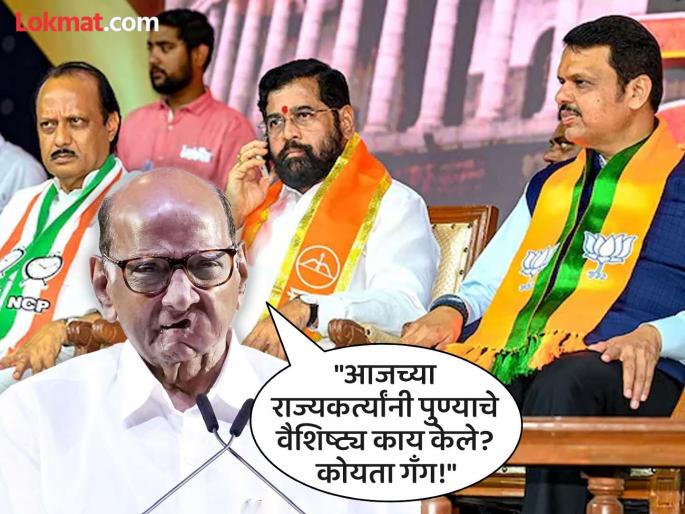 Sharad Pawar's attack on the mahayuti over koyta gang and drugs business | "पुण्यात आता चंद्रावर जाण्याचा उद्योग होतोय", शरद पवारांचा महायुतीला खोचक टोला Sharad Pawar's attack on the mahayuti over koyta gang and drugs business | "पुण्यात आता चंद्रावर जाण्याचा उद्योग होतोय", शरद पवारांचा महायुतीला खोचक टोला