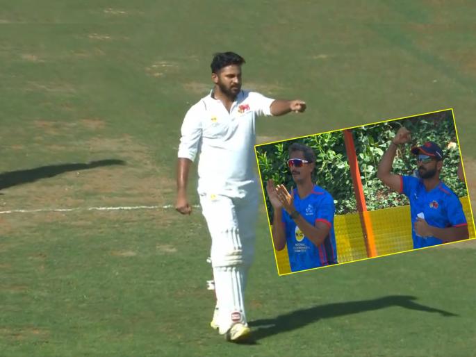 Ranji Trophy 2024 mumbai vs tamil nadu semi final Shardul Thakur celebrates after scoring a century, Ajinkya Rahane also applauds | Ranji Trophy Semi Final: शार्दुल ठाकूरचे 'भारी' शतक अन् जोरदार सेलिब्रशन; रहाणेचा आनंद गगनात मावेना