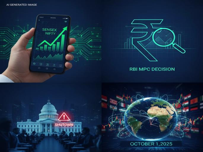 stock market rbi mpc rate decision live october 1 2025 | RBI Policy पूर्वी शेअर बाजाराची ग्रीन झोनमध्ये सुरुवात; सेन्सेक्स १०० अंकांनी वधारला, फार्मा शेअर्समध्ये तेजी