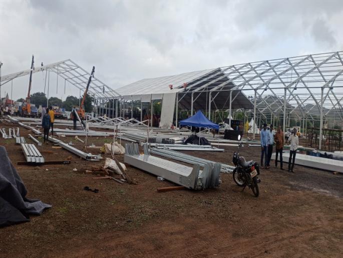 shasan aplya dari preparations on war footing at Jejuri Pune to Baramati traffic closed on Monday | जेजुरीत 'शासन आपल्या दारीची' तयारी युद्धपातळीवर; सोमवारी पुणे ते बारामती वाहतूक बंद shasan aplya dari preparations on war footing at Jejuri Pune to Baramati traffic closed on Monday | जेजुरीत 'शासन आपल्या दारीची' तयारी युद्धपातळीवर; सोमवारी पुणे ते बारामती वाहतूक बंद