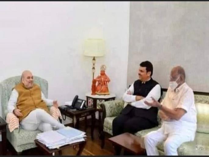Sharad Pawar-Devendra Fadnavis meet Amit Shah? NCP reveals viral photo | शरद पवार-देवेंद्र फडणवीसांनी घेतली अमित शाहांची भेट? NCP ने ‘त्या’ फोटोचा केला खुलासा Sharad Pawar-Devendra Fadnavis meet Amit Shah? NCP reveals viral photo | शरद पवार-देवेंद्र फडणवीसांनी घेतली अमित शाहांची भेट? NCP ने ‘त्या’ फोटोचा केला खुलासा