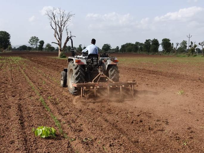 The farmer turned the tractor on ten acres of soybeans | शेतकऱ्याने दहा एकर सोयाबीनवर फिरवला ट्रॅक्टर The farmer turned the tractor on ten acres of soybeans | शेतकऱ्याने दहा एकर सोयाबीनवर फिरवला ट्रॅक्टर