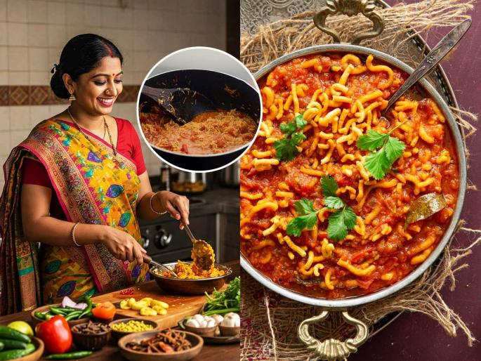 how to make authentic gavran shev tomato bhaji at Home 15-minute tomato curry recipe with sev traditional Maharashtrian shev tomato sabzi step-by-step | अस्सल गावरान पद्धतीची शेव-टोमॅटो भाजी, १५ मिनिटांत होईल चमचमीत पदार्थ, चवीलाही बेस्ट-सोपी रेसिपी how to make authentic gavran shev tomato bhaji at Home 15-minute tomato curry recipe with sev traditional Maharashtrian shev tomato sabzi step-by-step | अस्सल गावरान पद्धतीची शेव-टोमॅटो भाजी, १५ मिनिटांत होईल चमचमीत पदार्थ, चवीलाही बेस्ट-सोपी रेसिपी