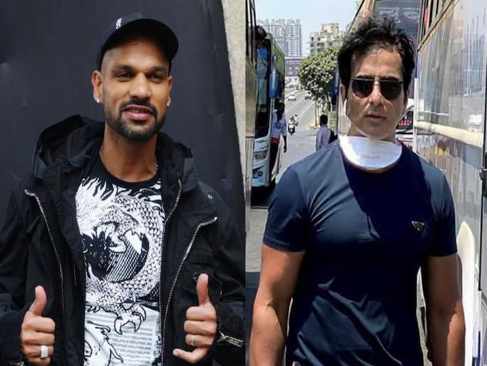 Coronavirus Shikhar Dhawan salutes Bollywood actor Sonu Sood for helping stranded migrant workers kkg | Coronavirus News: अडकलेल्या मजुरांसाठी 'देवदूत' ठरलेल्या सोनू सूदला गब्बरचा सलाम