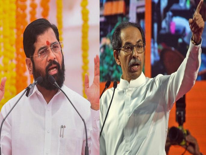 Eknath Shinde facial expression changed as soon as Uddhav Thackeray and Aditya Thackeray were seen in the clip shown at MCHI's property exhibition | कुजबुज! एकनाथ शिंदे आले अन् उद्धव ठाकरेंचे दर्शन घडले; एका क्षणात ती क्लिप बंद केली