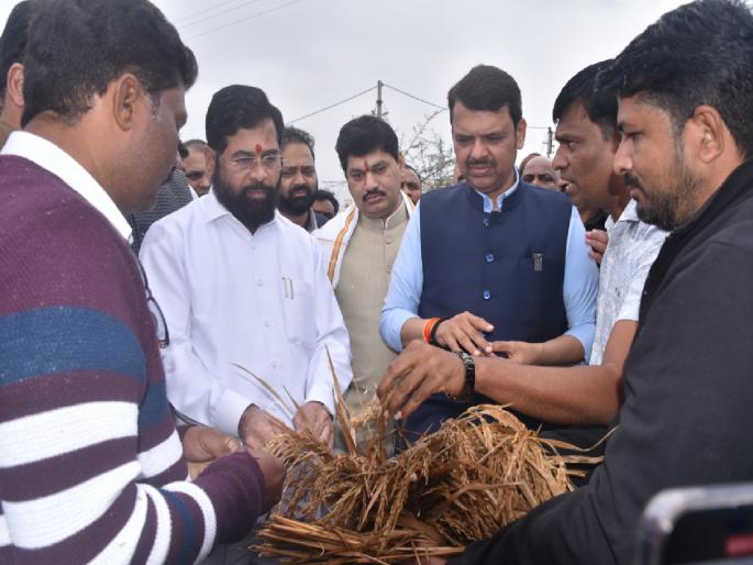 As soon as the opposition asked for answers in the hall, the Chief Minister reached the dam devendra Fadnavis, Agriculture Minister dhananjay Munde also accompanied | विरोधकांनी सभागृहात जाब विचारताच मुख्यमंत्री बांधावर पोहचले; फडणवीस, कृषीमंत्री मुंडेही सोबतीला As soon as the opposition asked for answers in the hall, the Chief Minister reached the dam devendra Fadnavis, Agriculture Minister dhananjay Munde also accompanied | विरोधकांनी सभागृहात जाब विचारताच मुख्यमंत्री बांधावर पोहचले; फडणवीस, कृषीमंत्री मुंडेही सोबतीला