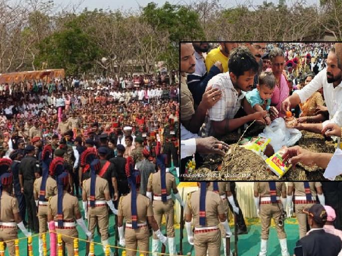 Sunil Gujar a soldier from Kolhapur who was martyred in an accident in Arunachal Pradesh was cremated with state honours | Kolhapur- अमर रहे!, शहीद जवान सुनील गुजर यांना शासकीय इतमामात अखेरची मानवंदना  Sunil Gujar a soldier from Kolhapur who was martyred in an accident in Arunachal Pradesh was cremated with state honours | Kolhapur- अमर रहे!, शहीद जवान सुनील गुजर यांना शासकीय इतमामात अखेरची मानवंदना