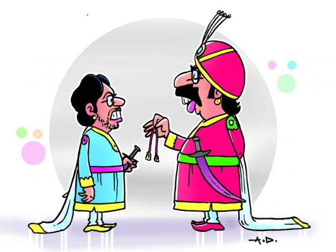 satire on Aditya Thackeray's face off with potholes | बाळराजेंचा 'मूड' गेला, महाराजांनी 'धागा' दिला! satire on Aditya Thackeray's face off with potholes | बाळराजेंचा 'मूड' गेला, महाराजांनी 'धागा' दिला!