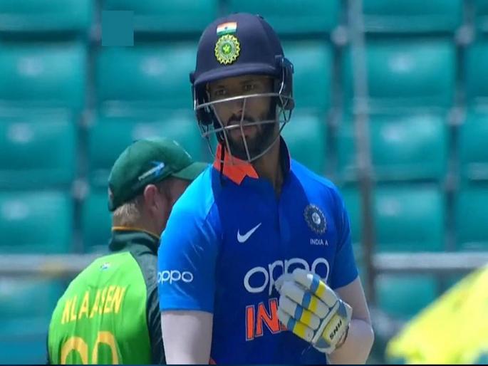 INDAvsSAA : Shivam Dube and Akshar Patel's blistering half-centuries help India A to pile up a massive score in the first one-dayer  | INDAvsSAA : मुंबईकर शिवम दुबेची तुफान फटकेबाजी, टीम इंडियाच्या 6 बाद 327 धावा