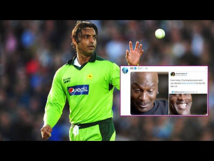 Shoaib Akhtar claims he can dismiss Steve Smith in 4 balls; ICC hilariously trolls svg | स्टीव्ह स्मिथला चौथ्या चेंडूवर बाद करेन; Shoaib Akhtarच्या दाव्याची ICCनं उडवली खिल्ली