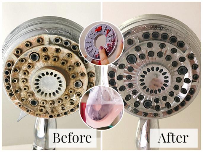 Shower Head Cleaning Tips How To Cean Shower Head Unclog Shower Holes Deep Clean Shower Head | शॉवरच्या छिद्रांमध्ये घाण साचली, पाण्याचे प्रेशर एकसमान नाही ? १ सोपी युक्ती - शॉवर दिसेल नव्यासारखा चकचकीत...