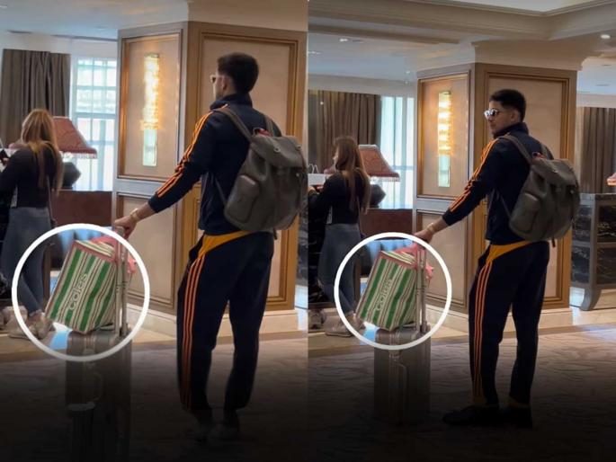 Why Shubman Gill Coles limited edition bag is going viral Abhishek Sharma and Arshdeep Singh trolling Shubman Gill on Instagram Shubman Gill new look photos viral | शुभमन गिलची चट्टेरीपट्टेरी पिशवी व्हायरल, भाजी-किराणा आणायची पिशवी घेऊन कप्तान पोहचला विमानतळावर..
