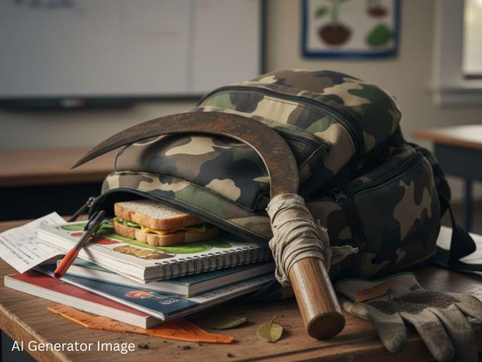 Mowing machine and chopper found in student's bag in Nashik, police arrest | अरे देवा हे काय, विद्यार्थ्यांच्या बॅगमध्येच कोयते-चॉपर! नाशिकमधील भाईगिरीचे 'फॅड' शाळेपर्यंत