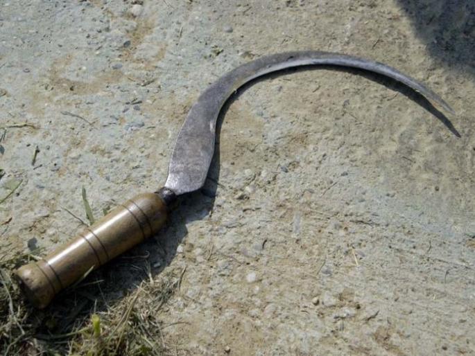 The wife threw a sickle and cut off her husband's lips as he did not give her a mobile phone | मोबाईल देत नाही म्हणून बायकोने विळा फेकून कापले नवऱ्याचे ओठ The wife threw a sickle and cut off her husband's lips as he did not give her a mobile phone | मोबाईल देत नाही म्हणून बायकोने विळा फेकून कापले नवऱ्याचे ओठ