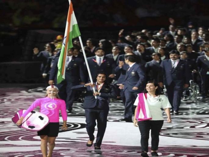 The tricolor fluttered by Sindhu in the gold coast | सिंधूने फडकावला गोल्ड कोस्टमध्ये तिरंगा The tricolor fluttered by Sindhu in the gold coast | सिंधूने फडकावला गोल्ड कोस्टमध्ये तिरंगा