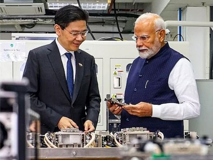 singapore pm lawrence wong takes Modi directly to the factory to show the small thing that the whole world is struggling for that | ज्या छोट्याशा गोष्टीसाठी संपूर्ण जग धडपडतंय, ती दाखवण्यासाठी मोदींना थेट फॅक्ट्रीत घेऊन गेले सिंगापूरचे PM singapore pm lawrence wong takes Modi directly to the factory to show the small thing that the whole world is struggling for that | ज्या छोट्याशा गोष्टीसाठी संपूर्ण जग धडपडतंय, ती दाखवण्यासाठी मोदींना थेट फॅक्ट्रीत घेऊन गेले सिंगापूरचे PM