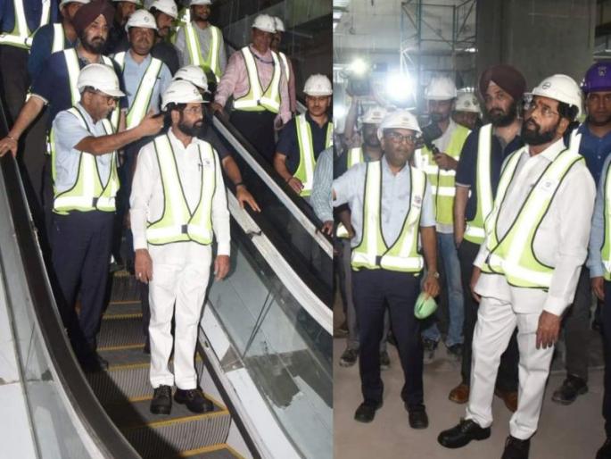 90 percent of Mumbai Metro-3 route completed; CM Eknath Shinde inspected the underground route | मुंबई मेट्रो-३ मार्गाचे ९० टक्के काम पूर्ण; रात्री २ वाजता एकनाथ शिंदेंनी केली भूयारी मार्गाची पाहणी 90 percent of Mumbai Metro-3 route completed; CM Eknath Shinde inspected the underground route | मुंबई मेट्रो-३ मार्गाचे ९० टक्के काम पूर्ण; रात्री २ वाजता एकनाथ शिंदेंनी केली भूयारी मार्गाची पाहणी
