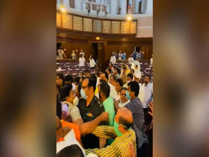 Legislators Clashesh in fisticuffs over Birbhum killings in West Bengal Assembly; TMC MLA's nose is broken, 7 BJP MLAs are admitted to hospital | West Bengal Assembly: पश्चिम बंगाल विधानसभेत धुमशान; TMC आमदाराचं नाक तुटलं तर ७ भाजपा आमदार हॉस्पिटलला दाखल Legislators Clashesh in fisticuffs over Birbhum killings in West Bengal Assembly; TMC MLA's nose is broken, 7 BJP MLAs are admitted to hospital | West Bengal Assembly: पश्चिम बंगाल विधानसभेत धुमशान; TMC आमदाराचं नाक तुटलं तर ७ भाजपा आमदार हॉस्पिटलला दाखल