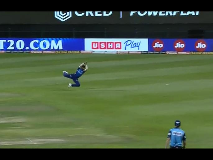 MI vs KKR : 50th IPL wicket for Trent Boult, Suryakumar yadav has taken an absolute stunner, Video | MI vs KKR Latest News : ट्रेंट बोल्टची ५० विकेट, सूर्यकुमार यादवचा 'Stunner' कॅच, सारेच अवाक्; Video