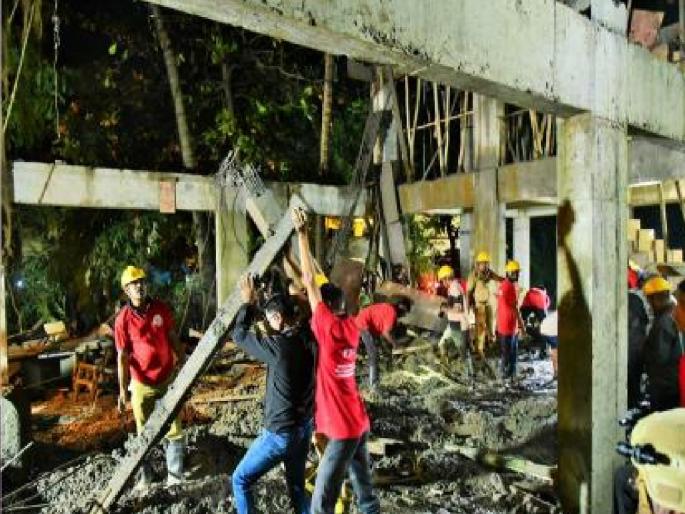 Contractor's fault in collapse of slab of fire brigade building in Phulewadi blame on engineers Unease in Kolhapur Municipal Corporation | slab collapses case: चूक ठेकेदाराची, दोष अभियंत्यांवर; कोल्हापूर महापालिकेत अस्वस्थता