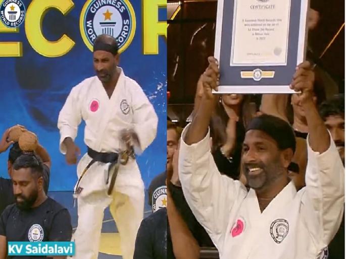 viral video indian man sets new world record by smashing 68 coconuts in one minute with nunchaku | काय टॅलेंट आहे? फक्त एक मिनिटात ६८ नारळ फोडले, VIDEO पाहिल्यानंतर तुम्हीही व्हाल थक्क! viral video indian man sets new world record by smashing 68 coconuts in one minute with nunchaku | काय टॅलेंट आहे? फक्त एक मिनिटात ६८ नारळ फोडले, VIDEO पाहिल्यानंतर तुम्हीही व्हाल थक्क!