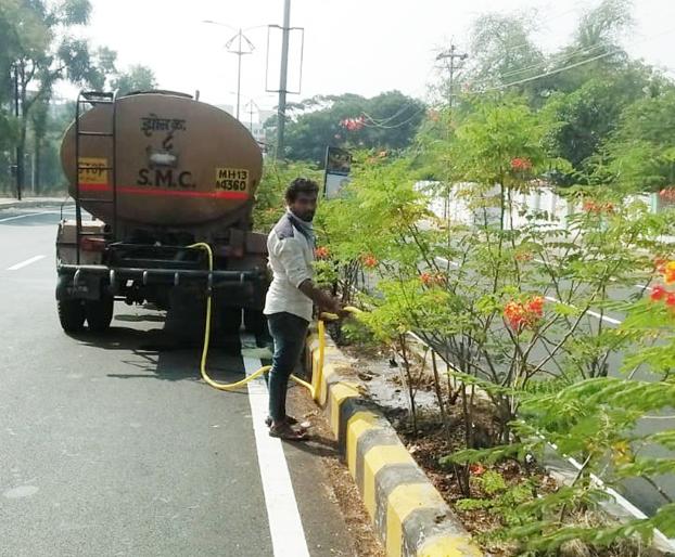 Ground in the summertime, the garden is the basis for the sewage! | उन्हाळ्याच्या कडाक्यात बागा, झाडांना सांडपाण्याचा आधार ! Ground in the summertime, the garden is the basis for the sewage! | उन्हाळ्याच्या कडाक्यात बागा, झाडांना सांडपाण्याचा आधार !