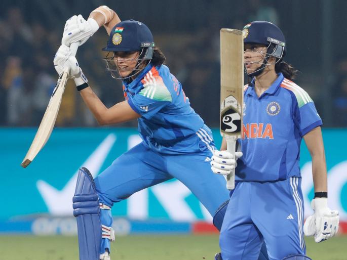 ICC Womens World Cup 2025 Smriti Mandhana Fifty Against ENG After His Boyfriend Says Cricketer To Become Indore's Daughter In Law | IND W vs ENG W : 'सासर माझं सुरेख बाई!' इंदूरच्या मैदानात स्मृतीनं तोऱ्यात साजरी केली फिफ्टी