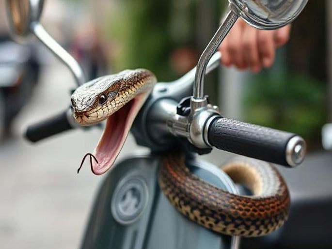 Papa ki Pari... Be careful! A snake came out of the scooter's handle, the young woman jumped... | पापा की परी... सावधान! स्कुटरच्या हँडलमधून साप निघाला साप, तरुणीने उडीच मारली...