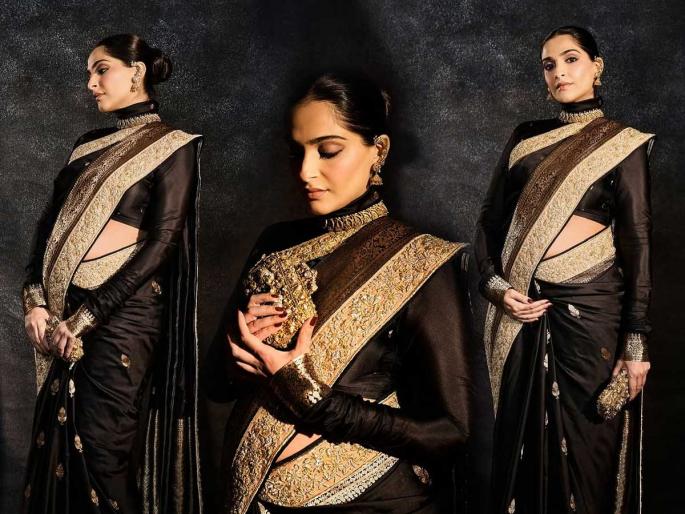 sonam kapoor's maternity photo shoot in black banarasi saree | भरजरी बनारसी साडीत सोनम कपूरचं फोटोशूट, नेटिझन्स म्हणाले- हे तर गरोदरपणातलं सगळ्यात सुंदर, सोज्वळ रूप... sonam kapoor's maternity photo shoot in black banarasi saree | भरजरी बनारसी साडीत सोनम कपूरचं फोटोशूट, नेटिझन्स म्हणाले- हे तर गरोदरपणातलं सगळ्यात सुंदर, सोज्वळ रूप...