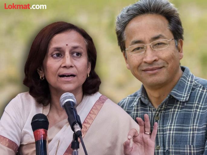 Sonam Wangchuk wife Geetanjali gave the answer to why he went to Pakistan | पाकिस्तानात गेलं की ISI एजंट बनतं का? सोनम वांगचुक यांच्या पत्नीने हिंसाचारासाठी CRPF ला धरलं जबाबदार Sonam Wangchuk wife Geetanjali gave the answer to why he went to Pakistan | पाकिस्तानात गेलं की ISI एजंट बनतं का? सोनम वांगचुक यांच्या पत्नीने हिंसाचारासाठी CRPF ला धरलं जबाबदार