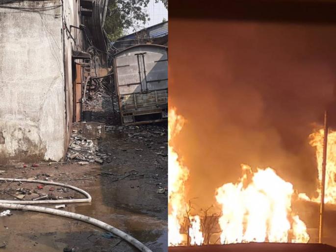 In the midnight, perfume and dyeing companies were caught fire and explosion at Dombivali | मध्यरात्रीत परफ्युम, डाइंग कंपनीना आगडोंब, स्फोटाने डोंबिवली हादरली In the midnight, perfume and dyeing companies were caught fire and explosion at Dombivali | मध्यरात्रीत परफ्युम, डाइंग कंपनीना आगडोंब, स्फोटाने डोंबिवली हादरली