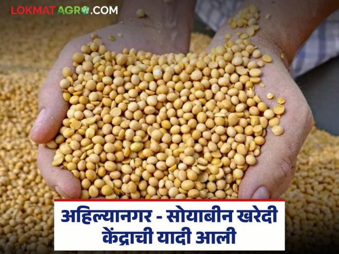 Latest news List of soybean procurement centers in Ahilyanagar district has been released, see complete list here | Soyabean Center List : अहिल्यानगर जिल्ह्यातील सोयाबीन खरेदी केंद्रांची यादी आली, इथे पहा संपूर्ण लिस्ट Latest news List of soybean procurement centers in Ahilyanagar district has been released, see complete list here | Soyabean Center List : अहिल्यानगर जिल्ह्यातील सोयाबीन खरेदी केंद्रांची यादी आली, इथे पहा संपूर्ण लिस्ट