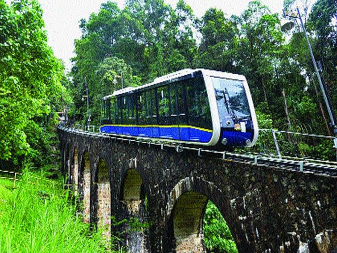 Matheran's funicular train will run at a height of 1200 meters above the Eiffel Tower | आयफेल टॉवरपेक्षा सव्वादोनशे मीटर उंचीवरून धावणार माथेरानची फ्युुनिक्युलर रेल्वे Matheran's funicular train will run at a height of 1200 meters above the Eiffel Tower | आयफेल टॉवरपेक्षा सव्वादोनशे मीटर उंचीवरून धावणार माथेरानची फ्युुनिक्युलर रेल्वे