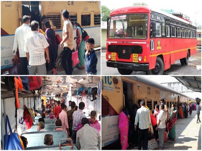 st workers strike railways tickets unavailable strike st workers nira | ST Workers Strike: एसटी बंदमुळे रेल्वेकडे धाव पण तिथेही पदरी निराशाच st workers strike railways tickets unavailable strike st workers nira | ST Workers Strike: एसटी बंदमुळे रेल्वेकडे धाव पण तिथेही पदरी निराशाच