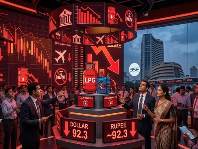 falling session in the stock market continues 12 march 2026 Sensex falls by 900 points Nifty below the 23600 level | शेअर बाजारात घसरणीचं सत्र सुरूच; सेन्सेक्स ९०० अंकांनी आपटला; निफ्टी २३,६०० च्या लेव्हलच्या खाली falling session in the stock market continues 12 march 2026 Sensex falls by 900 points Nifty below the 23600 level | शेअर बाजारात घसरणीचं सत्र सुरूच; सेन्सेक्स ९०० अंकांनी आपटला; निफ्टी २३,६०० च्या लेव्हलच्या खाली