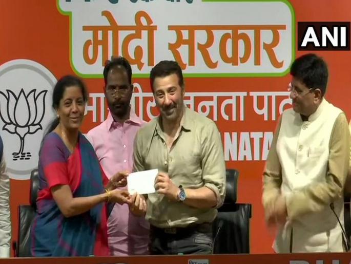 Actor Sunny Deol joins Bharatiya Janata Party in presence of Union Ministers Piyush Goyal and Nirmala Sitharaman | ढाई किलो का हाथ, भाजपा के साथ; सनी देओल पंजाबमधून निवडणूक लढणार? 