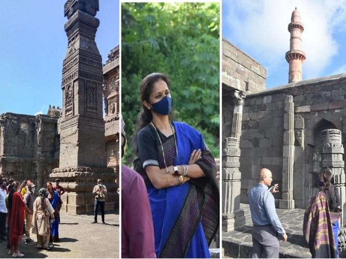 MP Supriya Sule visit's Ellora Caves and Devgiri fort; Recipe of world famous food 'Khaja' learned during tourism | सुप्रिया सुळे रमल्या वेरूळ लेण्यांमध्ये; पर्यटनादरम्यान जाणून घेतली 'या' जगप्रसिद्ध पदार्थाची रेसिपी MP Supriya Sule visit's Ellora Caves and Devgiri fort; Recipe of world famous food 'Khaja' learned during tourism | सुप्रिया सुळे रमल्या वेरूळ लेण्यांमध्ये; पर्यटनादरम्यान जाणून घेतली 'या' जगप्रसिद्ध पदार्थाची रेसिपी