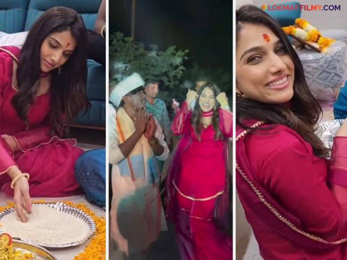 actress jahnavi killekar reaches at modhve for suraj chavan wedding share video haldi dance viral  | मानाची करवली! सूरज चव्हाणच्या लग्नासाठी जान्हवी किल्लेकर पोहोचली मोढवे गावी, नेटकरी म्हणाले-"मैत्रीला जागलेली…"