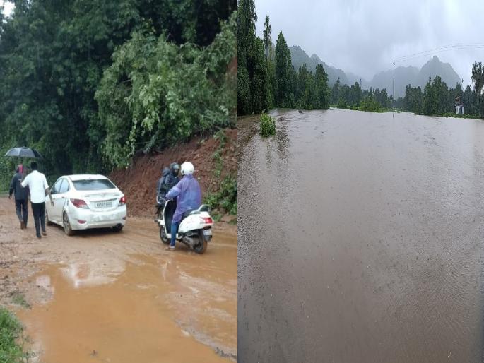 Falls due to heavy rains in Sawantwadi; Emergency system on alert, Panchnama begins | सावंतवाडीत मुसळधार पावसामुळे पडझडीच्या घटना; आपत्कालीन यंत्रणा सतर्क, पंचनाम्यास सुरूवात