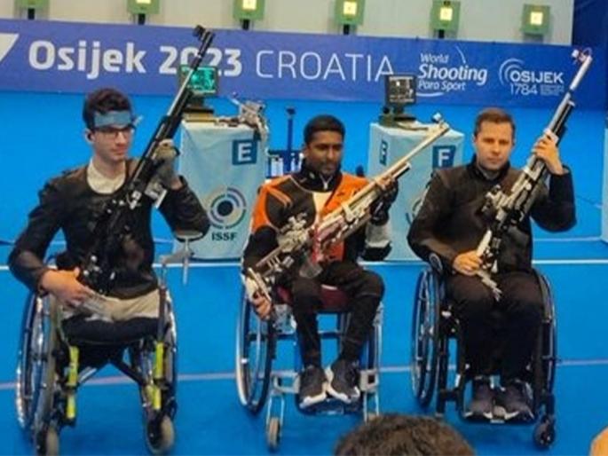 First Gold for India at Osijek 2023 WSPS World Cup, Kohlapur-based Swaroop Unhalkar shot 245.9 to take the gold in R1 - Men's 10m Air Rifle Standing SH1 | कोल्हापूरच्या स्वरूप उन्हाळकरने इतिहास घडविला; वर्ल्ड कप स्पर्धेत भारतासाठी जिंकले 'सुवर्ण'  First Gold for India at Osijek 2023 WSPS World Cup, Kohlapur-based Swaroop Unhalkar shot 245.9 to take the gold in R1 - Men's 10m Air Rifle Standing SH1 | कोल्हापूरच्या स्वरूप उन्हाळकरने इतिहास घडविला; वर्ल्ड कप स्पर्धेत भारतासाठी जिंकले 'सुवर्ण'